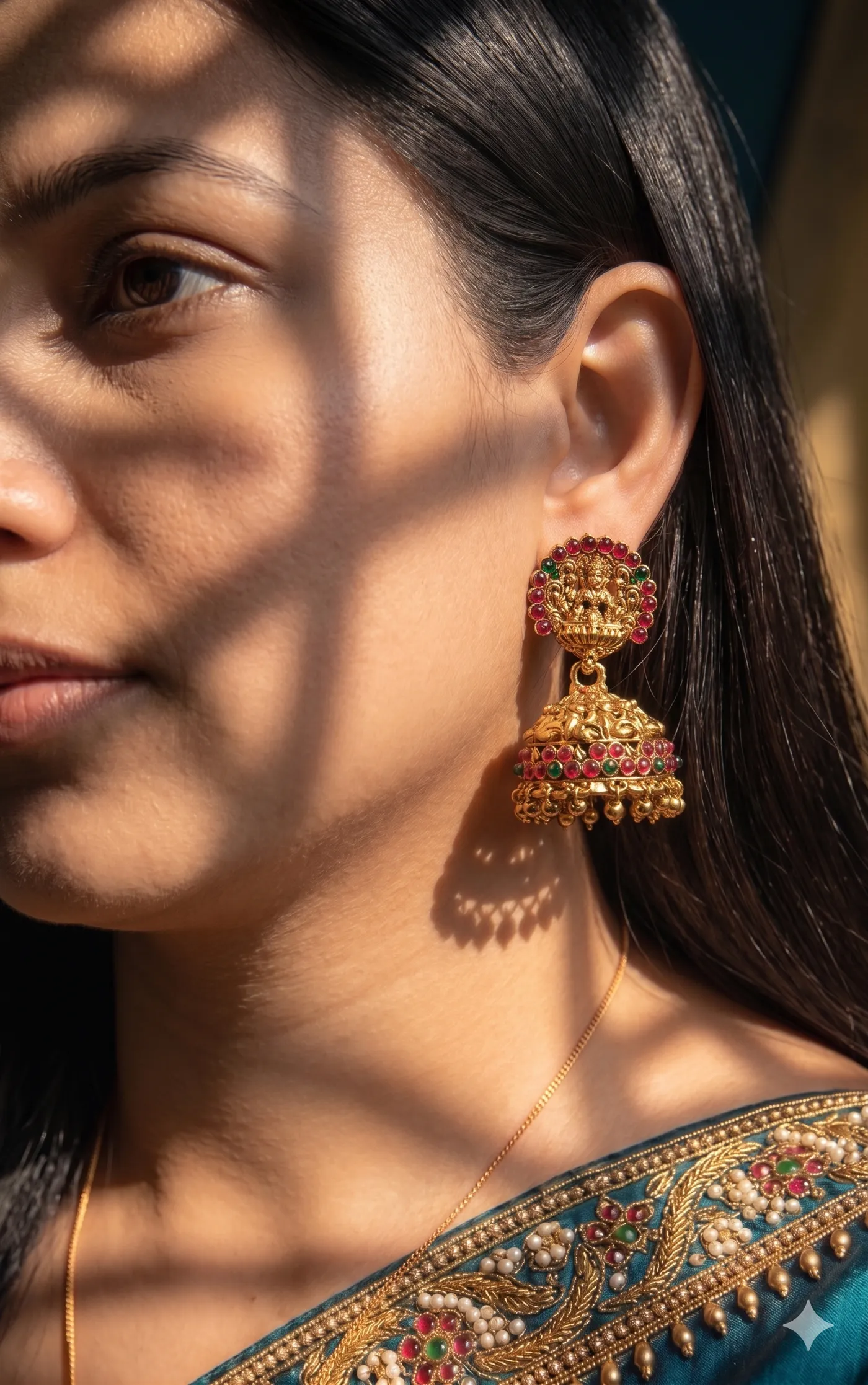 Goddess Lakshmi Temple Jhumkas